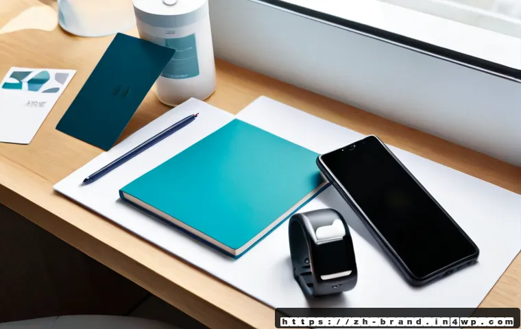 브랜드 이미지와 콘텐츠의 일관성 유지하기 - Photorealistic creative director reviewing a cohesive set of brand materials on a clean modern desk,...
